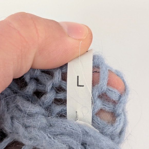 Mohair-blend Cozy Chic Women's Loose-knit Blue Sweater ~ Size Large - Picture 9 of 9